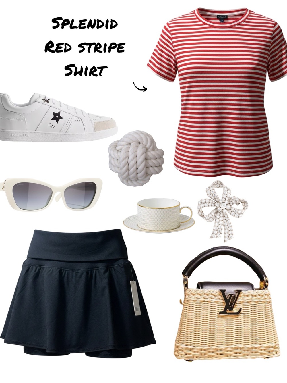 Splendid Red & White Horizontal Stripe Tee